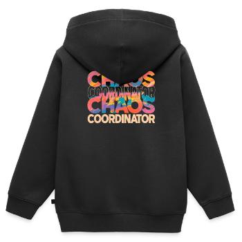 Chaos Koordinator Bunt Lustiger Spruch - Kinder Premium Organic Zip Hoodie - Schwarz - Hinten - AI Model Kid Male (0cm)