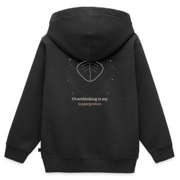 Lustiges, überdenkendes Superkraft-Mystical-T-Shirt - Kinder Premium Organic Zip Hoodie - Schwarz - Hinten - AI Model Kid Male (0cm)