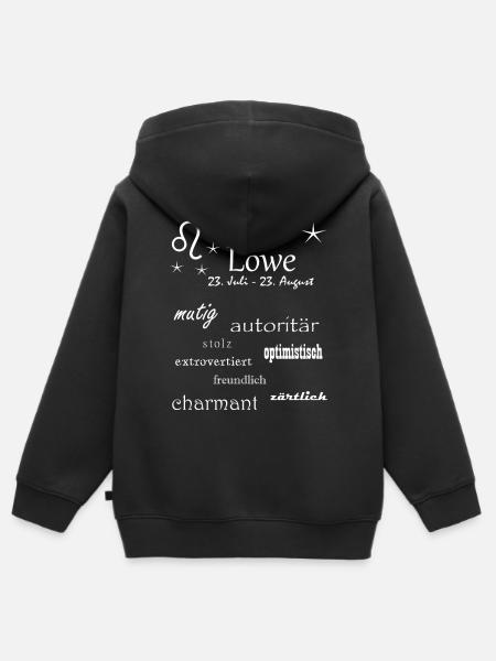 Löwe_Sternzeichen - Kinder Premium Organic Zip Hoodie - Schwarz