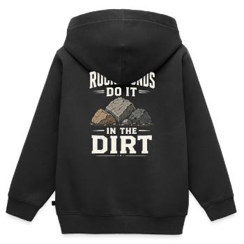 Geologie Rockhounding Fossilien Mineralien Sammler - Kinder Premium Organic Zip Hoodie - Schwarz - Hinten - AI Model Kid Male (0cm)
