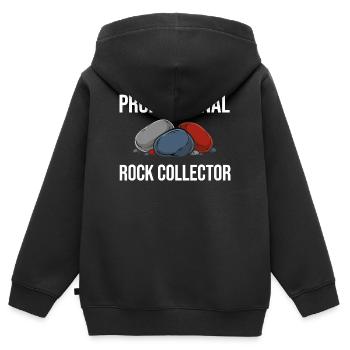 Professioneller Steine Sammler Geschenk Geologie - Kinder Premium Organic Zip Hoodie - Schwarz - Hinten - AI Model Kid Male (0cm)
