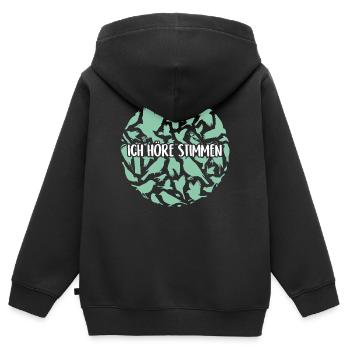 Vogelsilhouetten Vogelstimmen - Kinder Premium Organic Zip Hoodie - Schwarz - Hinten - AI Model Kid Male (0cm)