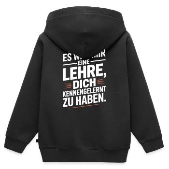 Lehre Dich Kennenzulernen Ex Freund Trennung Ex - Kinder Premium Organic Zip Hoodie - Schwarz - Hinten - AI Model Kid Male (0cm)