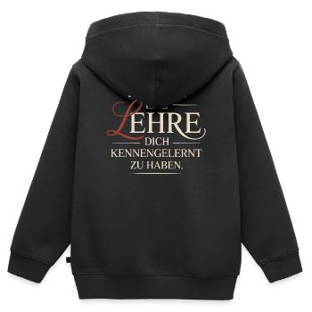 Lehre Dich Kennenzulernen Ex Freund Trennung Ex - Kinder Premium Organic Zip Hoodie - Schwarz - Hinten - AI Model Kid Male (0cm)