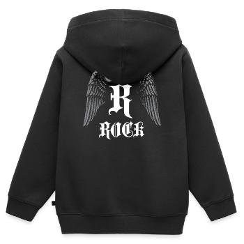 Winged Gothic Rock Logo - Kinder Premium Organic Zip Hoodie - Schwarz - Hinten - AI Model Kid Male (0cm)