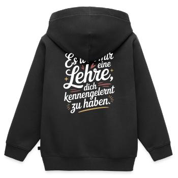 Lehre Dich Kennenzulernen Ex Freund Trennung Ex - Kinder Premium Organic Zip Hoodie - Schwarz - Hinten - AI Model Kid Male (0cm)