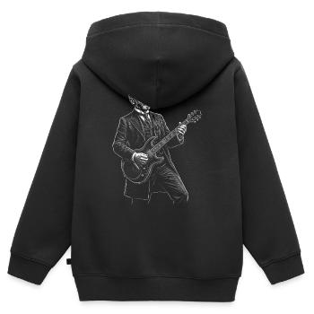 Benjamin Harrison Gitarre - Kinder Premium Organic Zip Hoodie - Schwarz - Hinten - AI Model Kid Male (0cm)