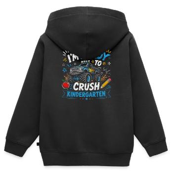 Ich bin bereit, den ersten Kindergartentag der Jungs zu meistern - Kinder Premium Organic Zip Hoodie - Schwarz - Hinten - AI Model Kid Male (0cm)