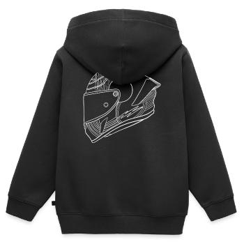 Weis Helm - Kinder Premium Organic Zip Hoodie - Schwarz - Hinten - AI Model Kid Male (0cm)