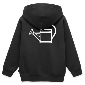 Watering Can Garden Gardener Gift - Kids Premium Organic Zip-up Hoodie - black - Back - AI Model Kid Male (0cm)