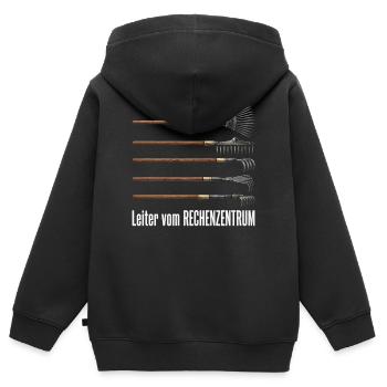 Rechenzentrum Design Gartengeräte Rechen Leiter - Kinder Premium Organic Zip Hoodie - Schwarz - Hinten - AI Model Kid Male (0cm)