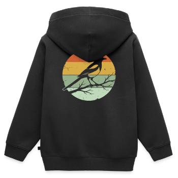 Elster vogel tier - Kinder Premium Organic Zip Hoodie - Schwarz - Hinten - AI Model Kid Male (0cm)