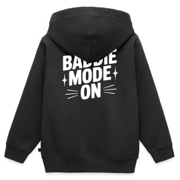 Bösewicht-Modus an - Kinder Premium Organic Zip Hoodie - Schwarz - Hinten - AI Model Kid Male (0cm)