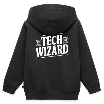 Tech Wizard - Kinder Premium Organic Zip Hoodie - Schwarz - Hinten - AI Model Kid Male (0cm)