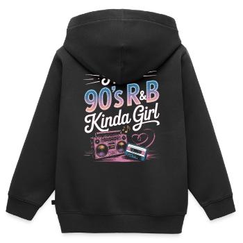 Ich bin ein 90er-Jahre-R&B-Mädchen-Retro-Mädchen - Kinder Premium Organic Zip Hoodie - Schwarz - Hinten - AI Model Kid Male (0cm)