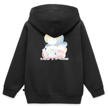 Häkeln ist meine Therapie - Kinder Premium Organic Zip Hoodie - Schwarz - Hinten - AI Model Kid Male (0cm)