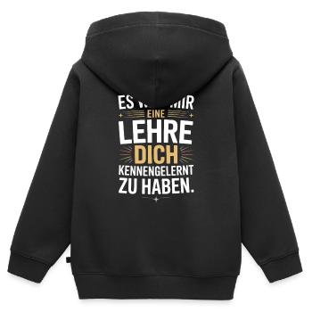 Lehre Dich Kennenzulernen Ex Freund Trennung Ex - Kinder Premium Organic Zip Hoodie - Schwarz - Hinten - AI Model Kid Male (0cm)
