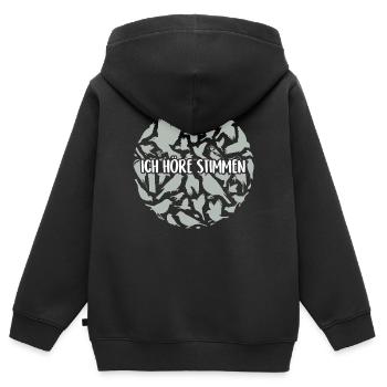 Ich höre Stimmen - Kinder Premium Organic Zip Hoodie - Schwarz - Hinten - AI Model Kid Male (0cm)