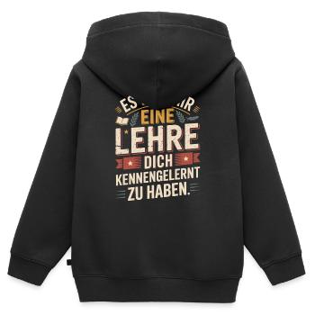 Lehre Dich Kennenzulernen Ex Freund Trennung Ex - Kinder Premium Organic Zip Hoodie - Schwarz - Hinten - AI Model Kid Male (0cm)