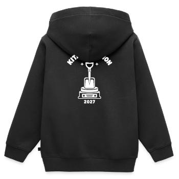 Kita Champion 2027 – Pokal Schaufel Vektor - Kinder Premium Organic Zip Hoodie - Schwarz - Hinten - AI Model Kid Male (0cm)