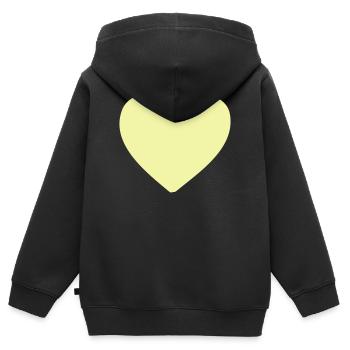 Pastellherz Gelb Kleidungsdruck - Kinder Premium Organic Zip Hoodie - Schwarz - Hinten - AI Model Kid Male (0cm)