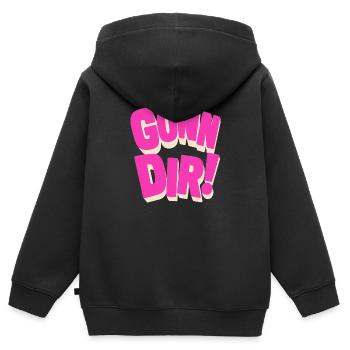 Gönn Dir! - Kinder Premium Organic Zip Hoodie - Schwarz - Hinten - AI Model Kid Male (0cm)