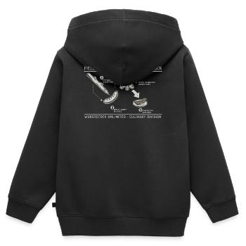 Wurststock Feldführer Grillkunst - Kinder Premium Organic Zip Hoodie - Schwarz - Hinten - AI Model Kid Male (0cm)