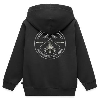 Original Taktik Grill Emblem - Kinder Premium Organic Zip Hoodie - Schwarz - Hinten - AI Model Kid Male (0cm)