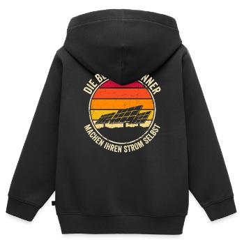 Die besten Männer machen ihren Strom selbst - Kinder Premium Organic Zip Hoodie - Schwarz - Hinten - AI Model Kid Male (0cm)