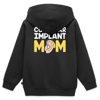 Taub Taubheit Deaf Gebärdensprache - Kinder Premium Organic Zip Hoodie - Schwarz - Hinten - AI Model Kid Male (0cm)