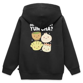 Dim Sum - Kinder Premium Organic Zip Hoodie - Schwarz - Hinten - AI Model Kid Male (0cm)