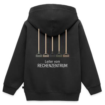 Leiter vom Rechenzentrum Gartenoutfit Gartenarbeit - Kinder Premium Organic Zip Hoodie - Schwarz - Hinten - AI Model Kid Male (0cm)