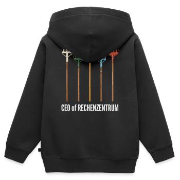 Rechenzentrum Gärtner Garten Gartenarbeit - Kinder Premium Organic Zip Hoodie - Schwarz - Hinten - AI Model Kid Male (0cm)