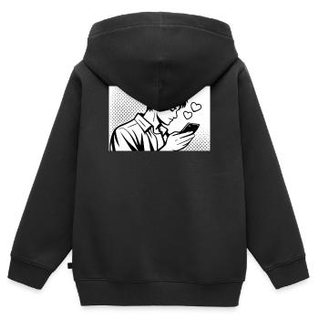 man in love - Kinder Premium Organic Zip Hoodie - Schwarz - Hinten - AI Model Kid Male (0cm)
