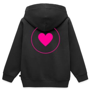 Pink Heart Circle | Modern Love Design-8 - Kinder Premium Organic Zip Hoodie - Schwarz - Hinten - AI Model Kid Male (0cm)