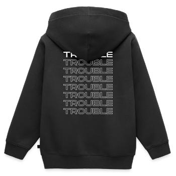 gestört - Kinder Premium Organic Zip Hoodie - Schwarz - Hinten - AI Model Kid Male (0cm)