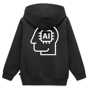 Ai, Künstliche Intelligenz, KI Technologie - Kinder Premium Organic Zip Hoodie - Schwarz - Hinten - AI Model Kid Male (0cm)