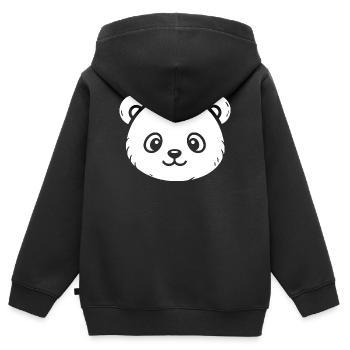 Süßer Panda Skizze – flauschiges Tiermotiv - Kinder Premium Organic Zip Hoodie - Schwarz - Hinten - AI Model Kid Male (0cm)