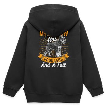 Mein Schatten hat vier Beine Schnauzer Liebe - Kinder Premium Organic Zip Hoodie - Schwarz - Hinten - AI Model Kid Male (0cm)