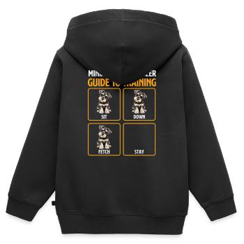 Zwergschnauzer-Trainingsleitfaden Humor - Kinder Premium Organic Zip Hoodie - Schwarz - Hinten - AI Model Kid Male (0cm)