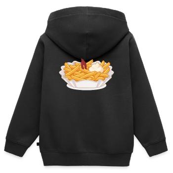 pommes - Kinder Premium Organic Zip Hoodie - Schwarz - Hinten - AI Model Kid Male (0cm)