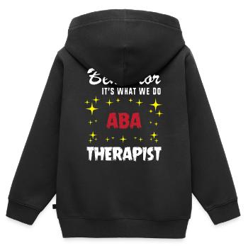Behavioral Therapy, Behavior Therapy - Kids Premium Organic Zip-up Hoodie - black - Back - AI Model Kid Male (0cm)
