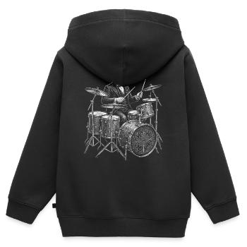 Chester A Arthur Drummer in the orchestra - Kids Premium Organic Zip-up Hoodie - black - Back - AI Model Kid Male (0cm)