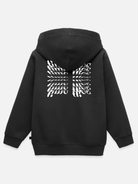 Motivation Shirt – Time Flies - Kinder Premium Organic Zip Hoodie - Schwarz
