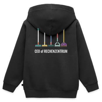 Leiter vom Rechenzentrum Gärtner EDV IT - Kinder Premium Organic Zip Hoodie - Schwarz - Hinten - AI Model Kid Male (0cm)
