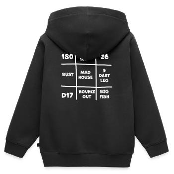 Dart-BingDartGo - Kinder Premium Organic Zip Hoodie - Schwarz - Hinten - AI Model Kid Male (0cm)