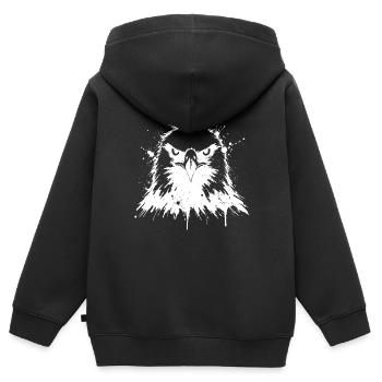 Abstract Splash Eagle - Kids Premium Organic Zip-up Hoodie - black - Back - AI Model Kid Male (0cm)