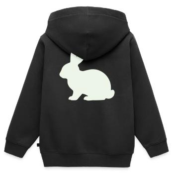 Zarte Kaninchen Silhouette - Kinder Premium Organic Zip Hoodie - Schwarz - Hinten - AI Model Kid Male (0cm)