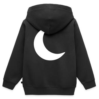 Mond Sichel weiß Geschenk - Kinder Premium Organic Zip Hoodie - Schwarz - Hinten - AI Model Kid Male (0cm)