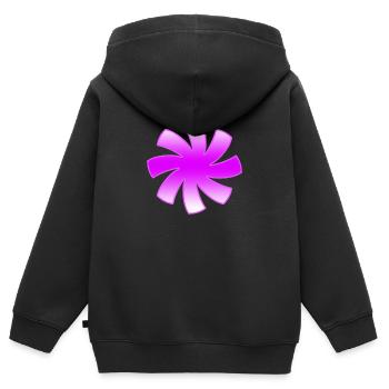 Blumen - Kinder Premium Organic Zip Hoodie - Schwarz - Hinten - AI Model Kid Male (0cm)